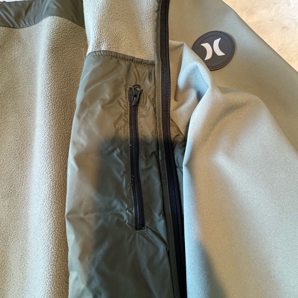 Hurley Men's Softshell Quilted Puffer Jacket Hooded Windbreaker - Picture 4 of 10